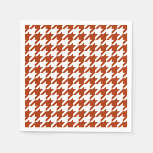 Guardanapo De Papel Desenho Xadrez Houndstooth Marrom Branco