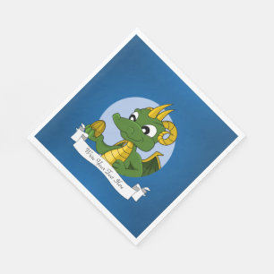 Guardanapo De Papel Desenhos animados do dragão verde