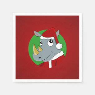 Guardanapo De Papel Desenhos animados do rinoceronte do Natal