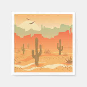 Guardanapo De Papel Desert Cactus Landscape Design Paper Napkins