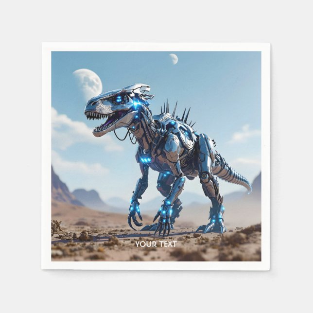 Guardanapo De Papel Deserto de Dinossaur Cibborg Fantasy Cute (Frente)