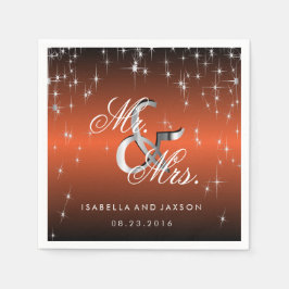 Guardanapo De Papel Design das luzes das estrelas laranja metálicas