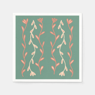 Guardanapo De Papel Design de algas verdes e rosadas