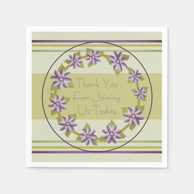 Guardanapo De Papel Design de Anel Floral Decorativo (Frente)