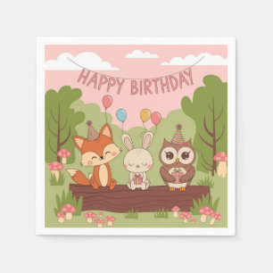 Guardanapo De Papel Design de aniversário de crianças bonitas com rapo
