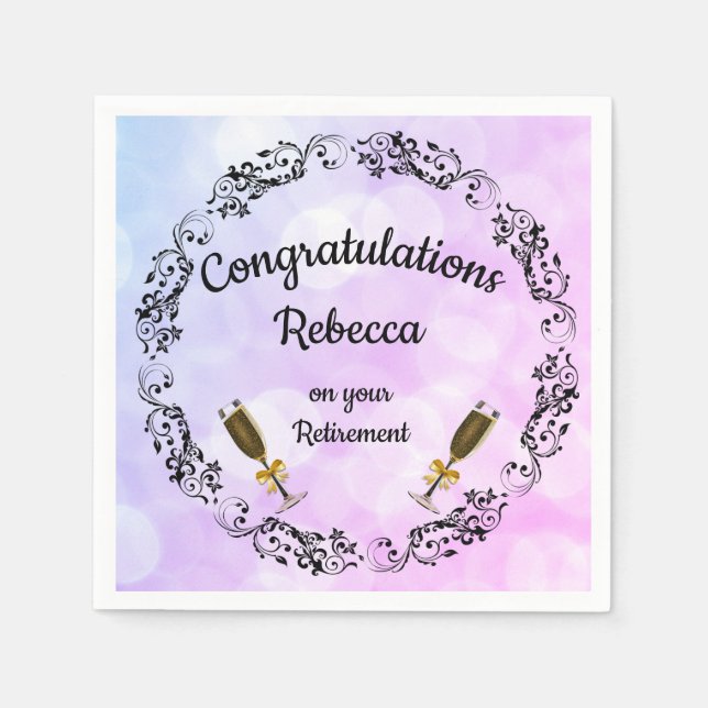Guardanapo De Papel Design de aposentadoria personalizada (Frente)