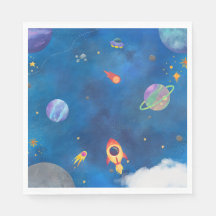 Design de Aquarela Espacial - Azul Escuro