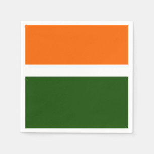 Guardanapo De Papel Design de Bloco de Cor Verde Branco Laranja