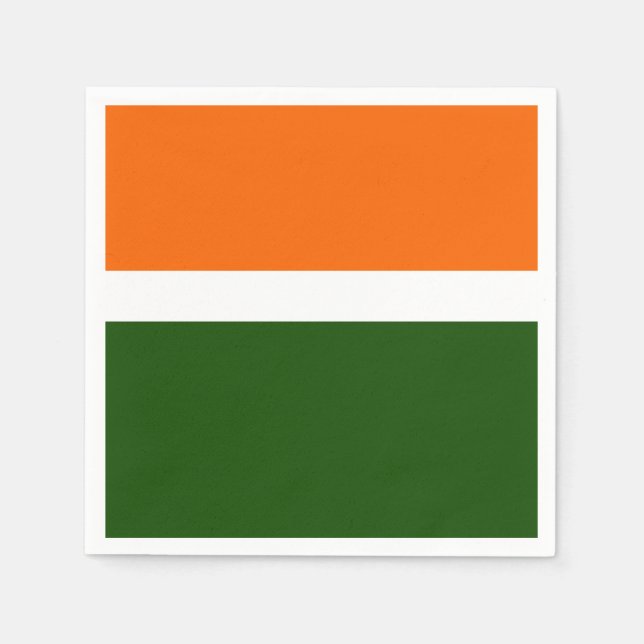 Guardanapo De Papel Design de Bloco de Cor Verde Branco Laranja (Frente)