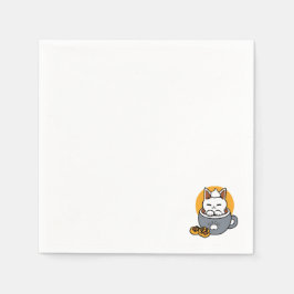 Guardanapo De Papel Design de Caneca de Férias com Gato Aconchegante e