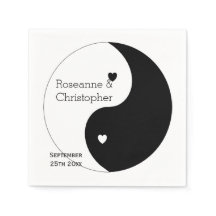 Design de Casamento de Yin Yang Black E White Hear