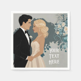 Guardanapo De Papel Design de Convite para Casamento Elegante e Eterno