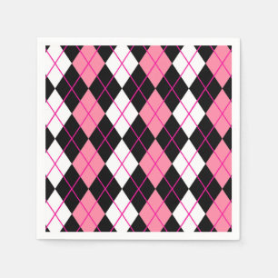 Guardanapo De Papel Design de Diamante de Argyle Branco-Rosa