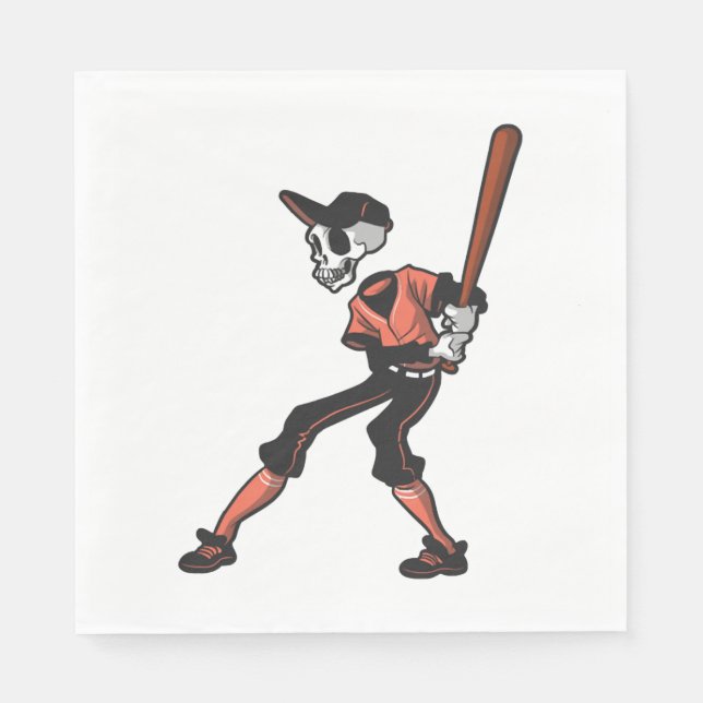 Guardanapo De Papel design de esqueleto de beisebol para jogadores de  (Frente)