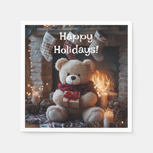 Guardanapo De Papel Design de Feriado de Urso Cozy Teddy (Frente)