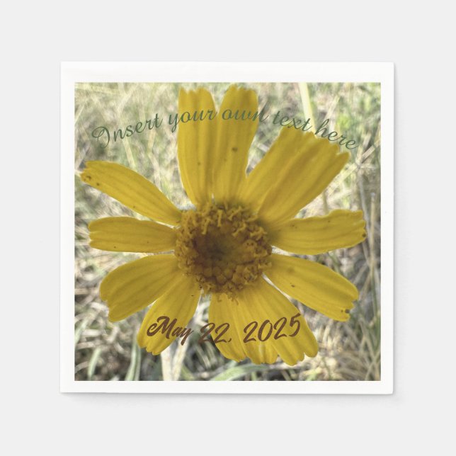 Guardanapo De Papel Design de flor amarela (Frente)