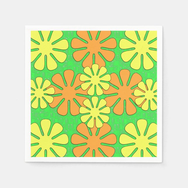 Guardanapo De Papel Design de Flor de Mod (Frente)