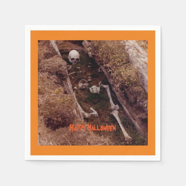Guardanapo De Papel Design de Foto do Festa do Skeleton Bones do Hallo (Frente)
