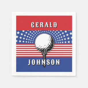 Guardanapo De Papel Design de Golfe Patriótico dos Estados Unidos