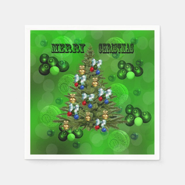 Guardanapo De Papel Design de Natal do Green Lawn Bowls (Frente)