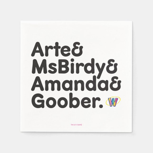 Guardanapo De Papel Design de Nomes de Webkinz (Frente)