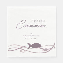 Design de Onda Ichthys Roxo Primeira Comunhão Meni