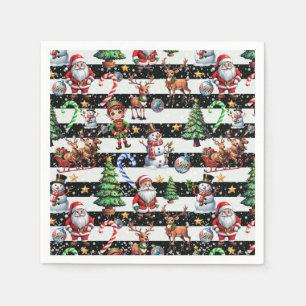 Guardanapo De Papel Design de Padrão de Bandeiras de Natal Decorativas