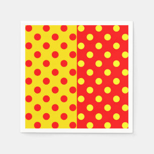Guardanapo De Papel Design de Padrão de Bolinhas Amarelo Metade