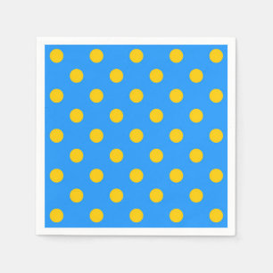 Guardanapo De Papel Design de Padrão de Bolinhas Amarelo no Azul