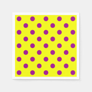 Guardanapo De Papel Design De Padrão De Bolinhas Roxo Em Amarelo