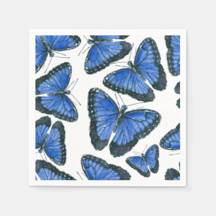 Guardanapo De Papel Design de padrão de borboleta morfo azul