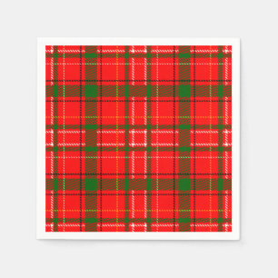 Guardanapo De Papel Design de Padrão de Xadrez de Tartan no Natal Verm