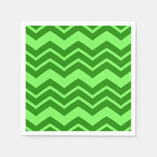 Guardanapo De Papel Design de Padrão de Zig Zag Chevron Verde (Frente)