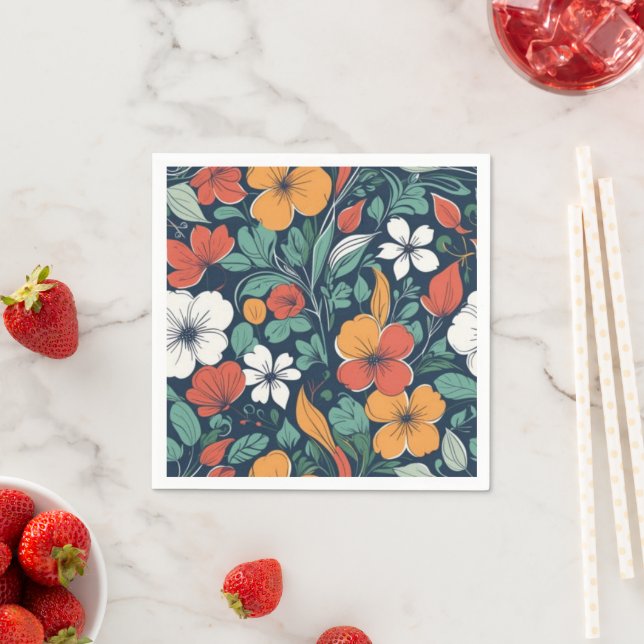 Guardanapo De Papel Design de padrão floral simples (Insitu)