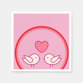 Guardanapo De Papel Design de Pássaro Fofo e Amor de Coração