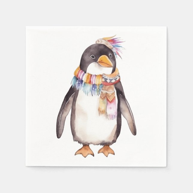 Guardanapo De Papel Design de pinguim-pinguim-pinguim-do-bico-cúmulo (Frente)