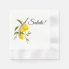 Guardanapo De Papel Design de ramo de limão com Salute! Coined Cocktai