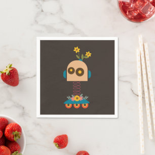 Guardanapo De Papel Design de robots bonitos para crianças