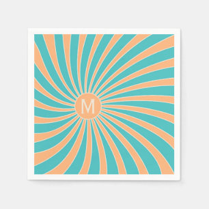 Guardanapo De Papel Design de rotura solar do estilo Pêssego e Turques