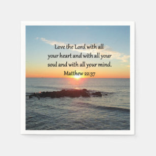 Guardanapo De Papel Design DE SCRIPTURE SUNRISE DE MATTHEW 22:37 PACÍF