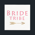 Guardanapo De Papel design de seta dourada cor-de-rosa giro<br><div class="desc">Moderna "tribo da noiva" e design de flecha dourada. Você pode usar a personagem do produto para escolher a cor de fundo.</div>