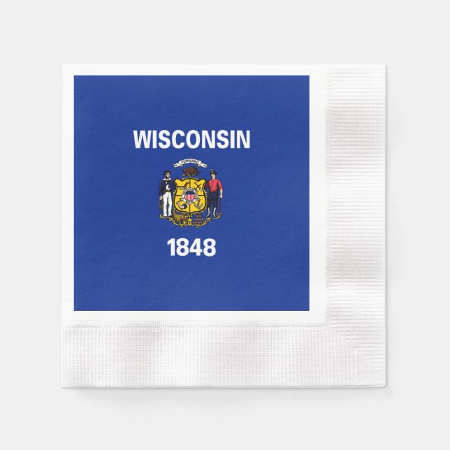 Guardanapo De Papel Design de Sinalizador do Estado de Wisconsin (Frente)