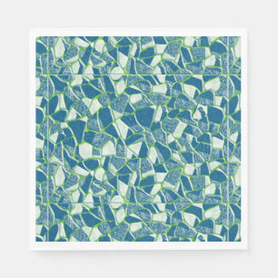Guardanapo De Papel Design de vidro manchado azul-turquesa verde
