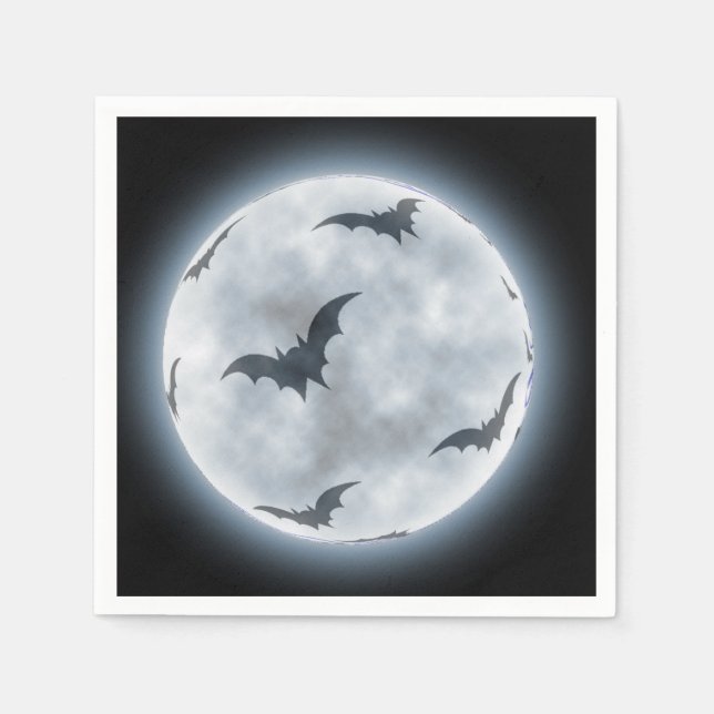 Guardanapo De Papel Design do Halloween Full Moon Bats (Frente)