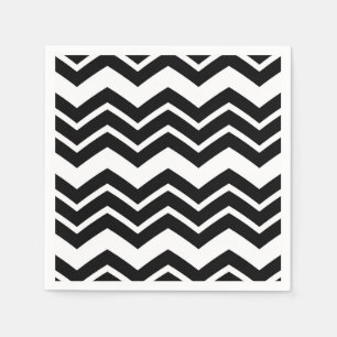 Guardanapo De Papel Design do padrão Chevron preto branco Zigzag preto