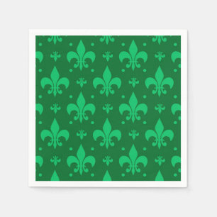 Guardanapo De Papel Design do padrão Fleur-de-lis verde