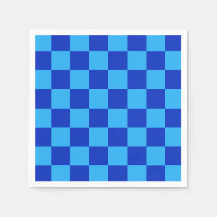 Guardanapo De Papel Design do Verificador Azul Claro e Escuro