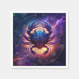 Guardanapo De Papel Design em Aquarela do Signo de Câncer