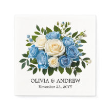 Design Floral de Aquarela Personalizada - Azul e B