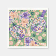 Design Floral de Pickleball Vintage